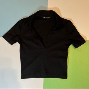 Zara collared crop top